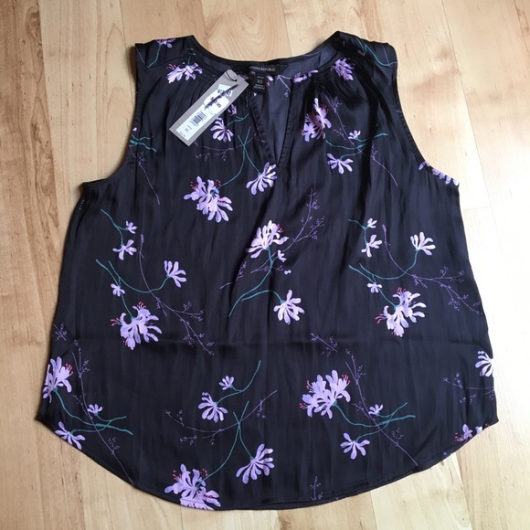 Banana Republic Tops - Floral Black Top/Blouse